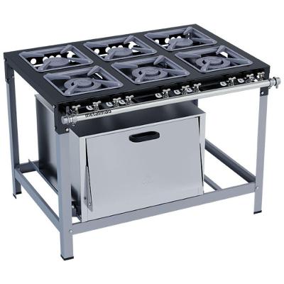 Fogão Industrial Stori Premium 6 Bocas 30x30 Com Forno M19 Metalmaq Fogão Baixa Pressão Pintado