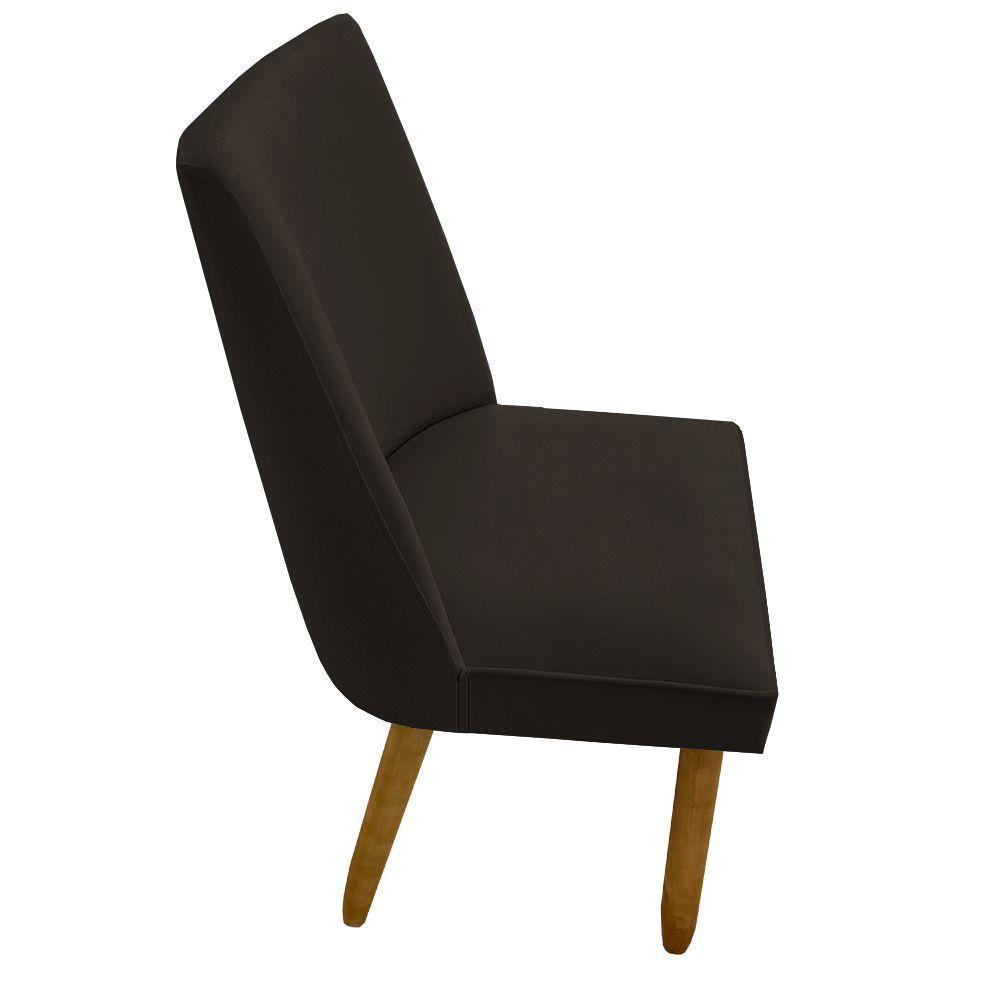 Kit 02 Cadeiras Para Sala De Jantar Tóquio Pés Palito Suede Marrom D'classe Decor - 3