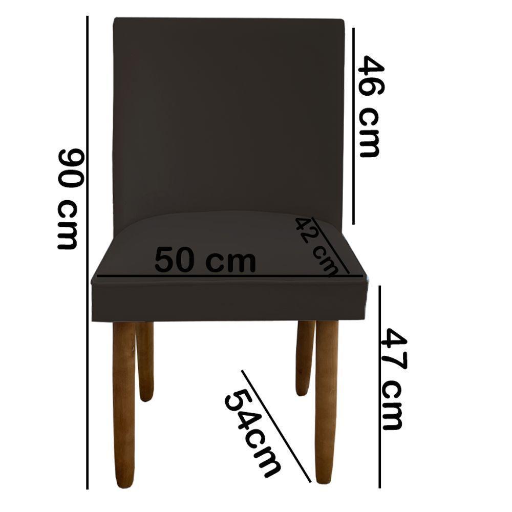Kit 02 Cadeiras Para Sala De Jantar Tóquio Pés Palito Suede Marrom D'classe Decor - 5