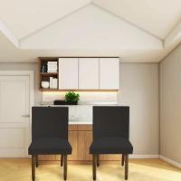 Kit 02 Cadeiras Para Sala De Jantar Tóquio Pés Palito Suede Marrom D'classe Decor - 6