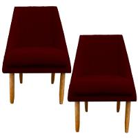 Kit 02 Cadeiras Para Sala De Jantar Ana Pés Palito Suede Marsala D'classe Decor - 1