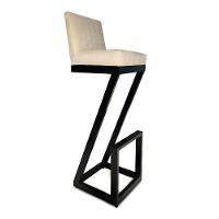 Kit 02 Banqueta Alta Z Base De Ferro Suede Bege D'classe Decor - 3