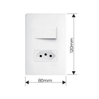 Interruptor Simples E Tomada 2p+t 10a Fame Habitat Com Placa 4x2 Branco - 2