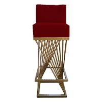 Kit 04 Banquetas Luma Base De Ferro Sued Marsala D'classe Decor - 2