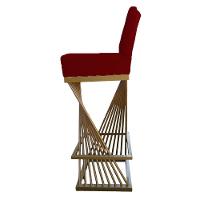 Kit 04 Banquetas Luma Base De Ferro Sued Marsala D'classe Decor - 3