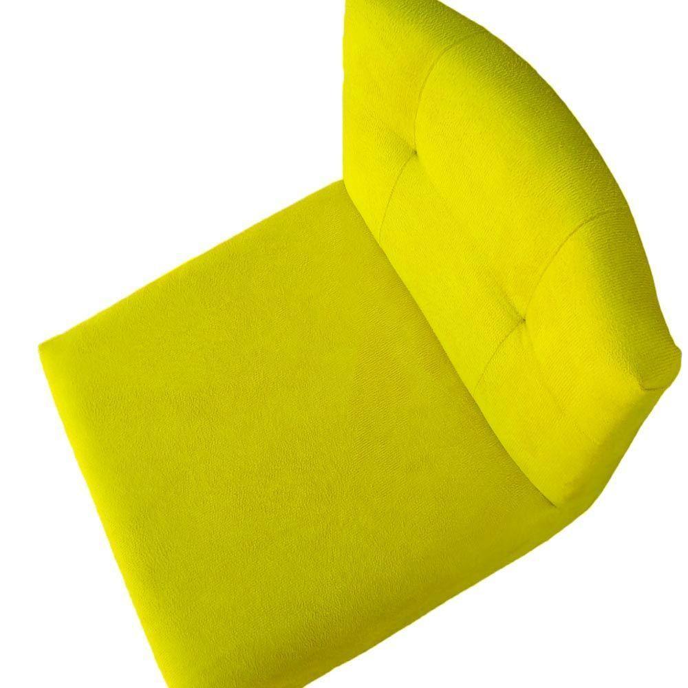 Kit 04 Banquetas Luma Base De Ferro Sued Amarelo D'classe Decor - 5