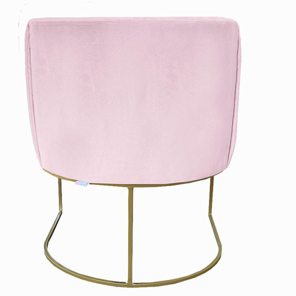 Kit 05 Poltrona Julia Com Base De Ferro Sala De Estar Escritório Recepção Clinica Suede Rosa Bebê D'classe Decor - 5