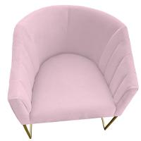 Kit 05 Poltrona Julia Com Base De Ferro Sala De Estar Escritório Recepção Clinica Suede Rosa Bebê D'classe Decor - 3