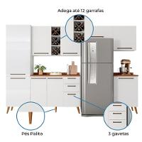 Armário De Cozinha Completa Com Adega 9 Portas 4 Gavetas Favorita Branco / Natura Branco Nature - 3