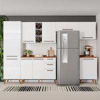 Armário De Cozinha Completa Com Adega 9 Portas 4 Gavetas Favorita Branco / Natura Branco Nature - 5