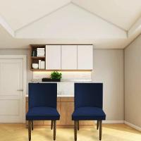 Kit 04 Cadeiras Para Sala De Jantar Tóquio Pés Palito Suede Azul Marinho D'classe Decor - 6