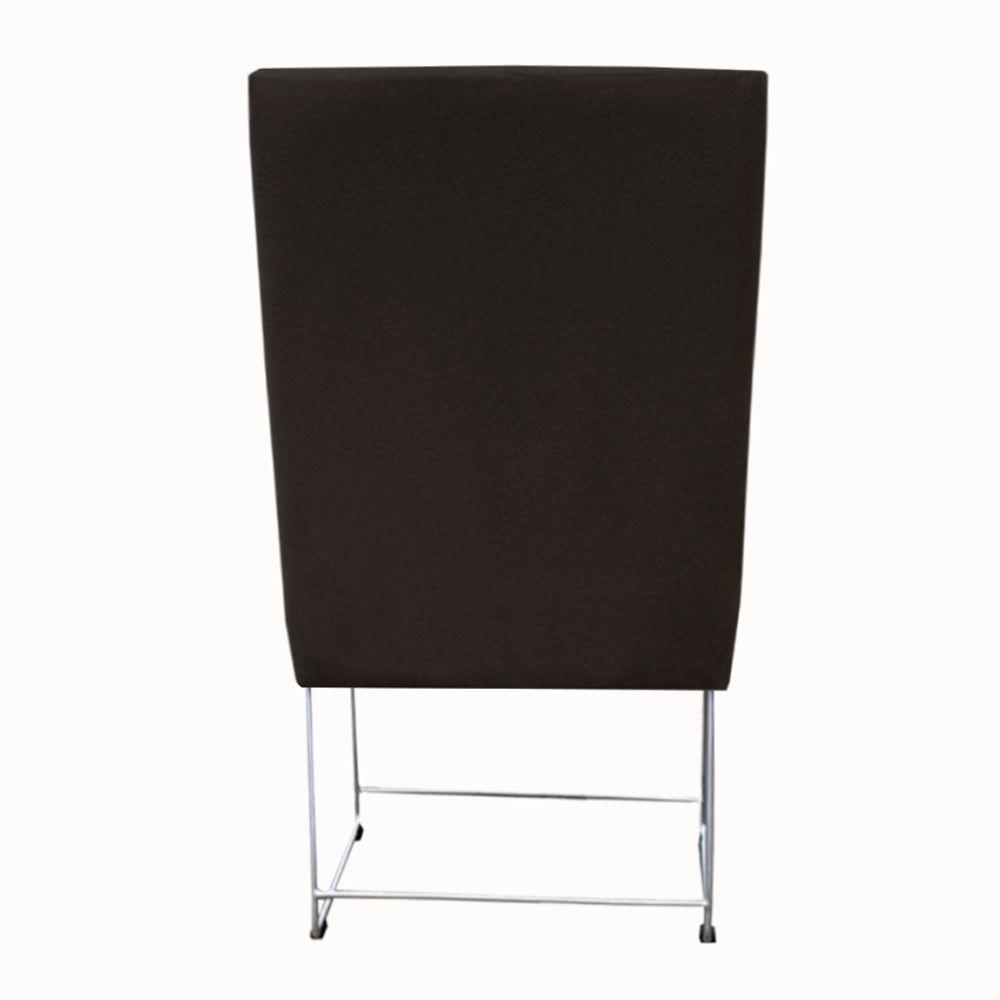 Kit 04 Cadeiras Ana Base De Ferro Prata Suede Marrom D'classe Decor - 5