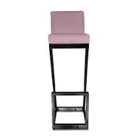 Kit 04 Banqueta Alta Z Base De Ferro Suede Rosa Bebê D'classe Decor - 2