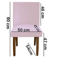 Kit 06 Cadeiras Para Sala De Jantar Tóquio Pés Palito Suede Rosa Bebê D'classe Decor - 5