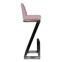 Kit 08 Banqueta Alta Z Base De Ferro Suede Rosa Bebê D'classe Decor - 3