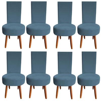 Kit 08 Cadeiras De Jantar Lisboa Sued Azul Tiffany D'classe Decor