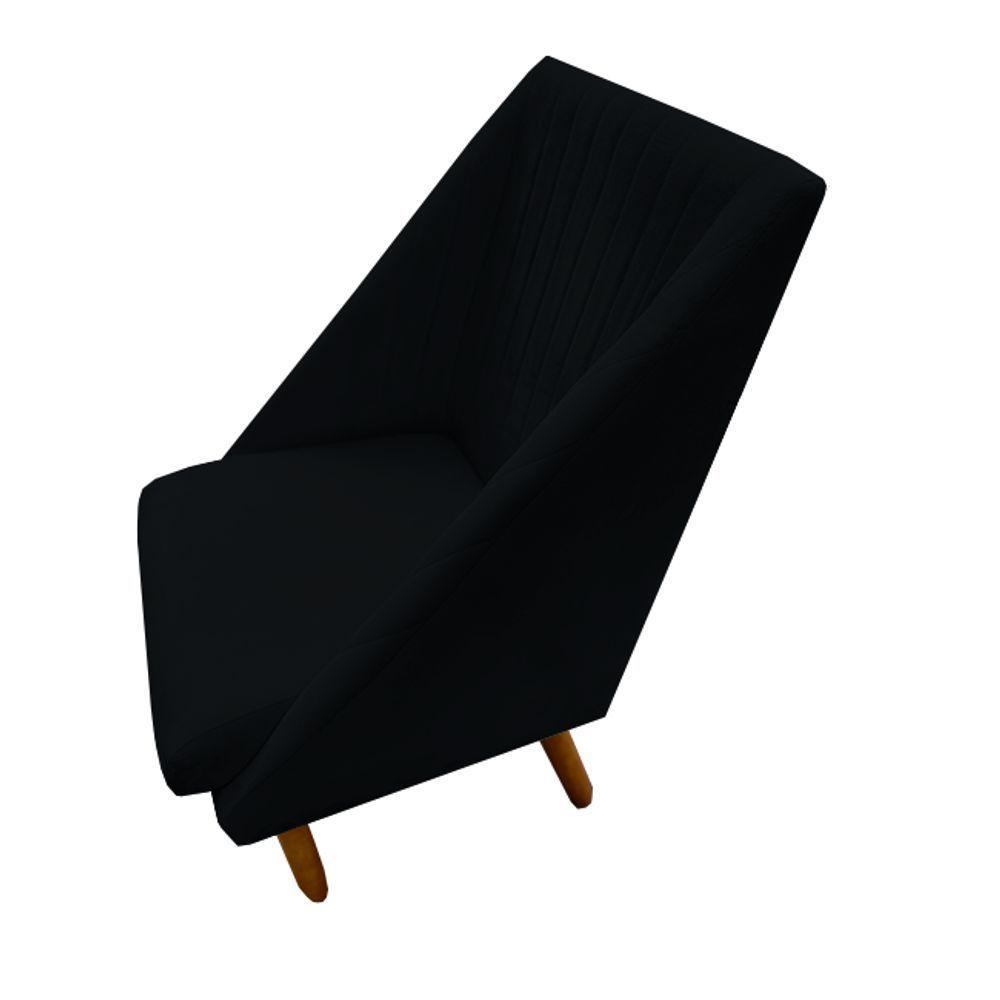 Kit 06 Cadeiras Para Sala De Jantar Ana Pés Palito Suede Preto D'classe Decor - 3