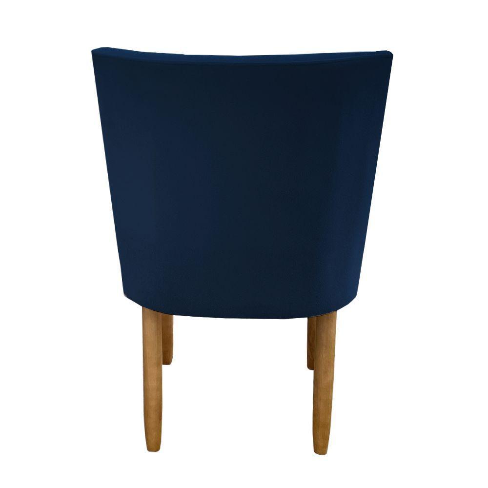 Kit 08 Cadeiras Para Sala De Jantar Tóquio Pés Palito Suede Azul Marinho D'classe Decor - 4