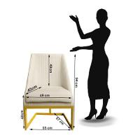 Kit 08 Cadeiras Para Sala De Jantar Ana Base De Ferro Veludo Bege D'classe Decor - 6