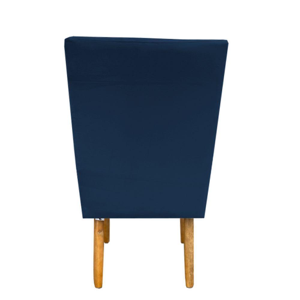 Kit 06 Cadeiras Para Sala De Jantar Ana Pés Palito Suede Azul Marinho D'classe Decor - 5