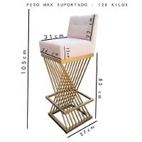 Kit 08 Banquetas Luma Base De Ferro Sued Amarelo D'classe Decor - 8