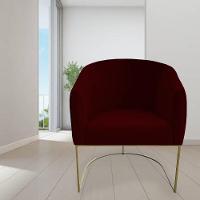 Kit 05 Poltrona Julia Com Base De Ferro Sala De Estar Escritório Recepção Clinica Suede Marsala D'classe Decor - 7