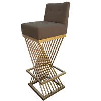 Kit 06 Banquetas Luma Base De Ferro Sued Marrom Rato D'classe Decor