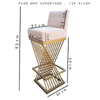 Kit 06 Banquetas Luma Base De Ferro Sued Marrom Rato D'classe Decor - 8