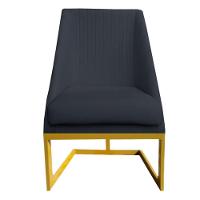 Kit 06 Cadeiras Para Sala De Jantar Ana Base De Ferro Veludo Grafite D'classe Decor - 2