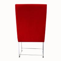 Kit 06 Cadeiras Ana Base De Ferro Prata Suede Vermelho D'classe Decor - 5