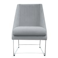 Kit 06 Cadeiras Ana Base De Ferro Prata Suede Bege D'classe Decor - 2