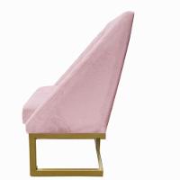 Kit 06 Cadeiras Para Sala De Jantar Ana Base De Ferro Suede Rosa Bebê D'classe Decor - 3