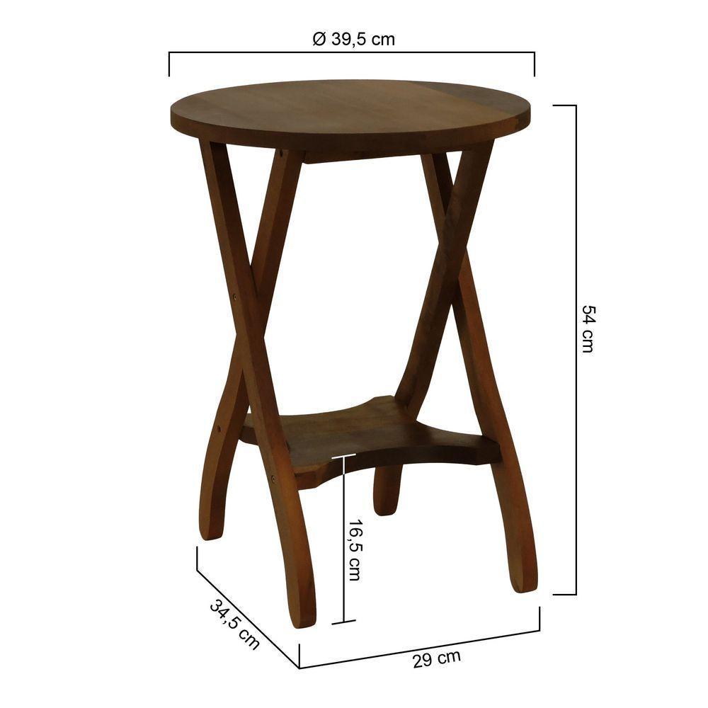Mesa Apoio 1 Prateleira Summer Madeira Imbuia Maciça Stain Imbuia - 2