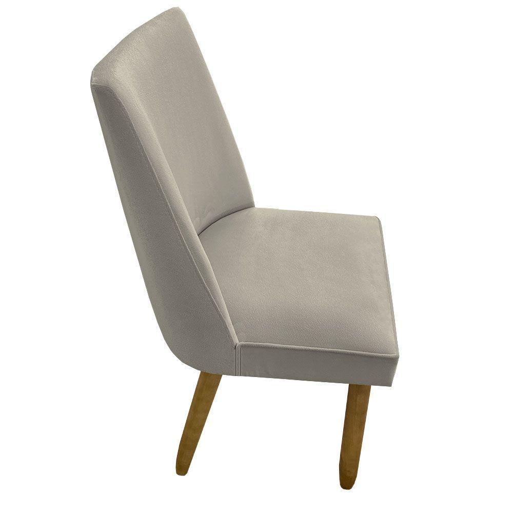 Kit 06 Cadeiras Para Sala De Jantar Tóquio Pés Palito Suede Bege D'classe Decor - 3