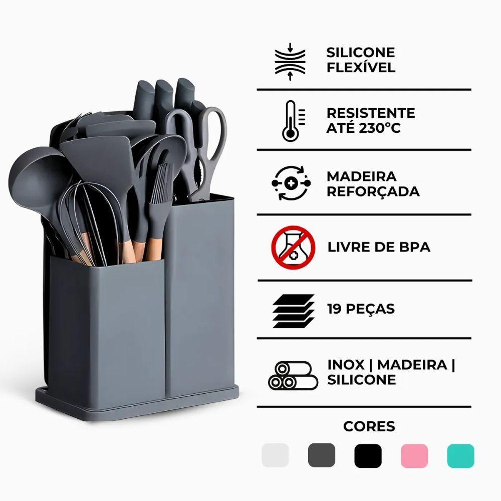 Kit Utensílios De Cozinha Jogo Completo 19 Peças - 9