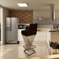 Kit 10 Banquetas Luma Base De Ferro Sued Marrom D'classe Decor - 9