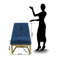 Kit 08 Cadeiras Para Sala De Jantar Ana Base De Ferro Suede Azul Marinho D'classe Decor - 6