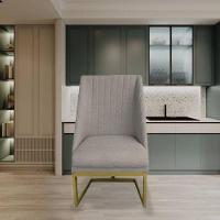 Kit 06 Cadeiras Para Sala De Jantar Ana Base De Ferro Linho Bege D'classe Decor - 6