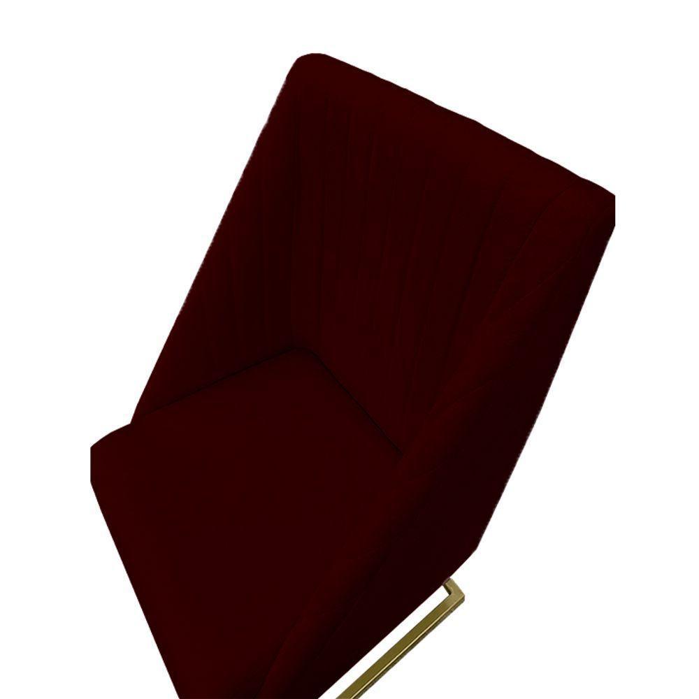 Kit 06 Cadeiras Para Sala De Jantar Ana Base De Ferro Suede Marsala D'classe Decor - 4