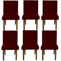 Kit 06 Cadeiras Para Sala De Jantar Tóquio Pés Palito Suede Marsala D'classe Decor - 1