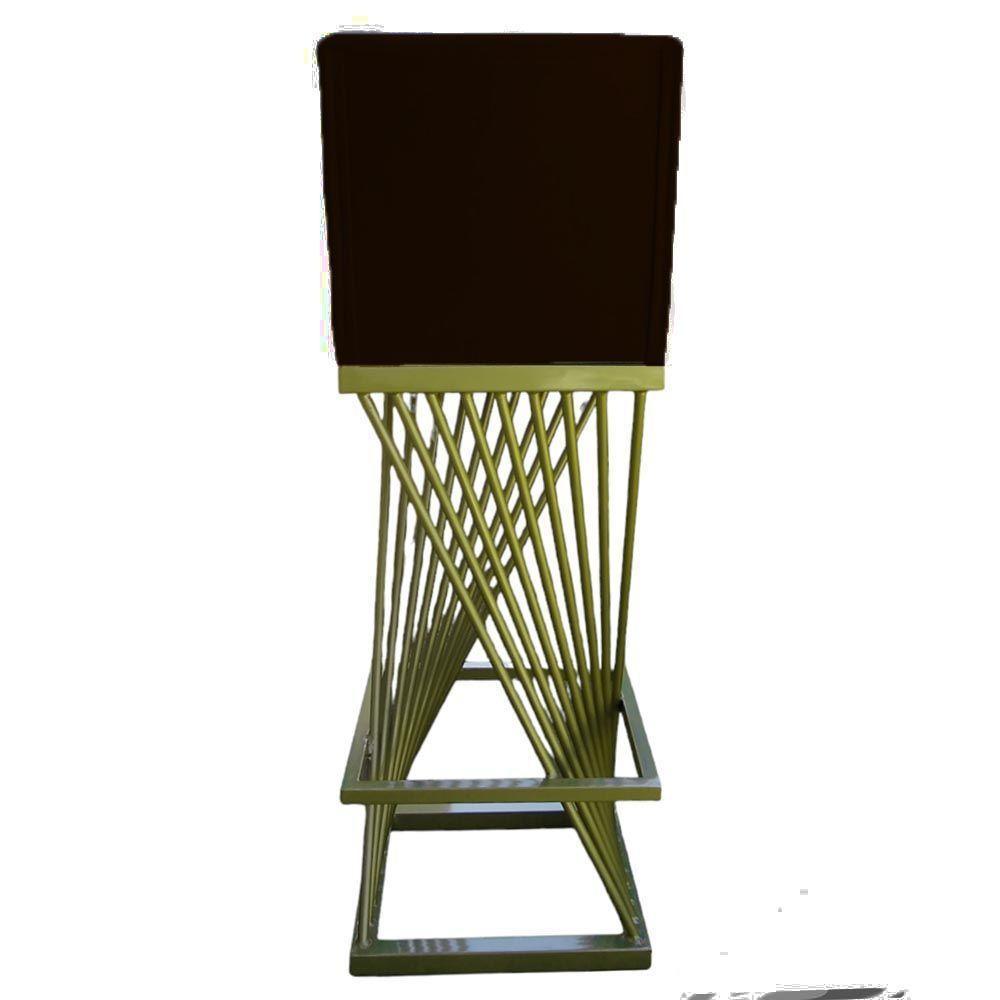 Kit 04 Banquetas Luma Base De Ferro Sued Marrom D'classe Decor - 3