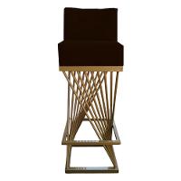 Kit 04 Banquetas Luma Base De Ferro Sued Marrom D'classe Decor - 2