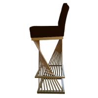 Kit 04 Banquetas Luma Base De Ferro Sued Marrom D'classe Decor