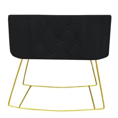 Mini Berço Aconchego Com Balanço Suede Preto D'classe Decor