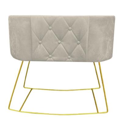 Mini Berço Aconchego Com Balanço Suede Bege D'classe Decor