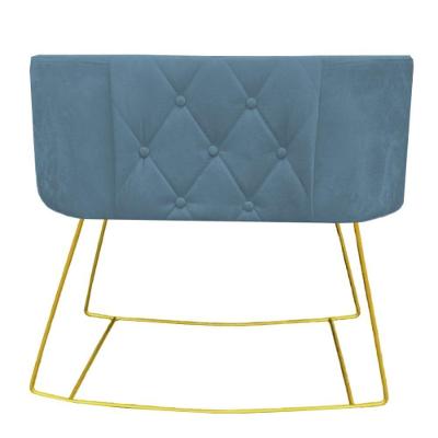 Mini Berço Aconchego Com Balanço Suede Azul Tiffany D'classe Decor