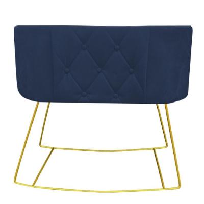 Mini Berço Aconchego Com Balanço Suede Azul Marinho D'classe Decor