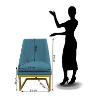 Kit 08 Cadeiras Para Sala De Jantar Ana Base De Ferro Suede Azul Tiffany D'classe Decor - 6