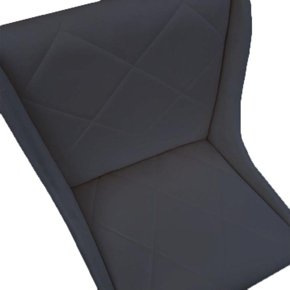 Kit 06 Cadeiras Para Sala De Jantar Lizz Pés Palito Veludo Grafite D'classe Decor - 4