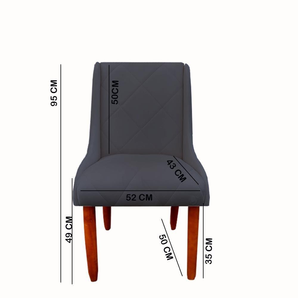 Kit 06 Cadeiras Para Sala De Jantar Lizz Pés Palito Veludo Grafite D'classe Decor - 6